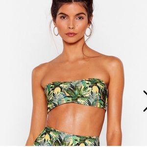 NWT Nasty Gal Lemon Print Two Piece Bikini Set (Top and Bottoms)